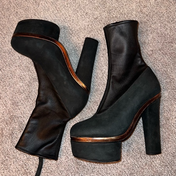 Acne Studios Black Platform Boots size 38 - Picture 4 of 7